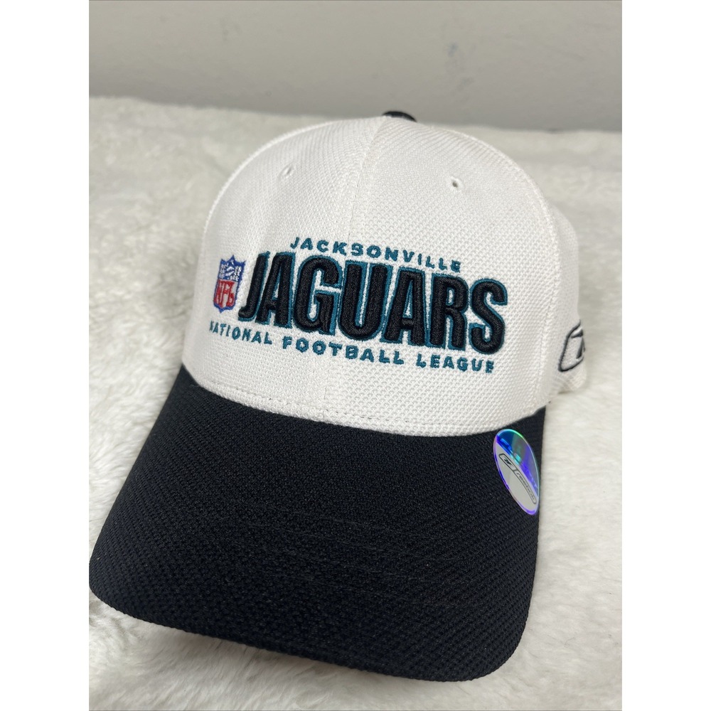 Reebok‎ Flex fit Hat Jacksonville Jaguars Black White Fitted Cap SZ S/M